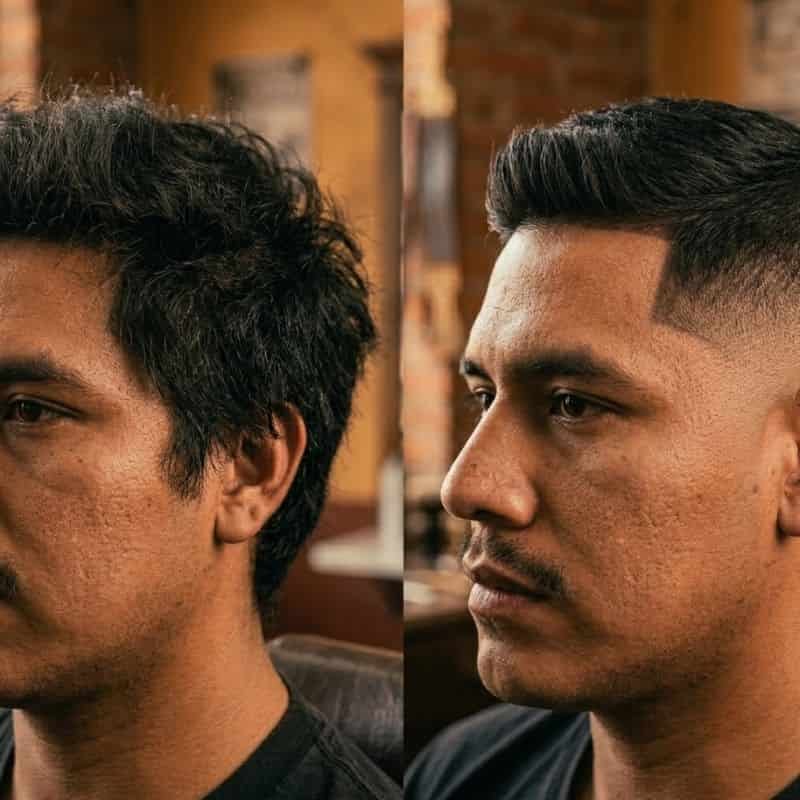 Antes y despues de un corte mostrando un fade terminado